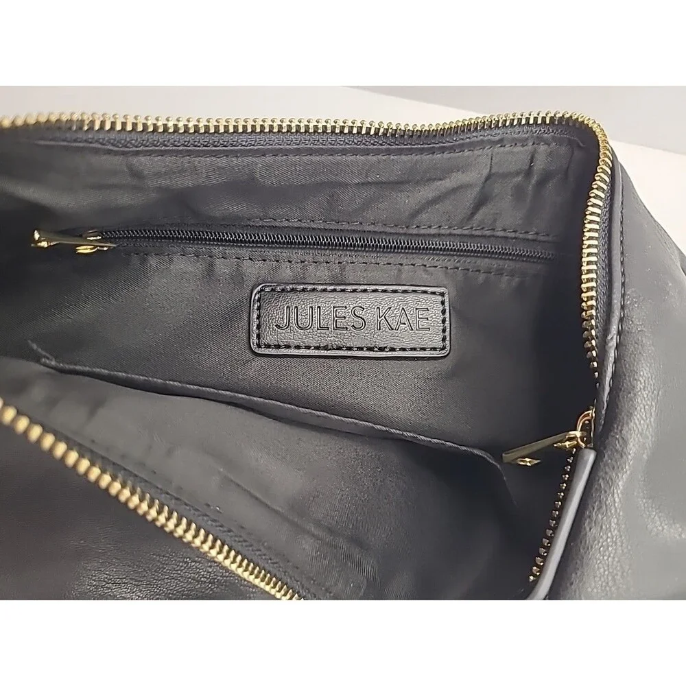 Zola Black Purse Vegan Leather Crescent Crossbody or Shoulder Bag Jules Kae.